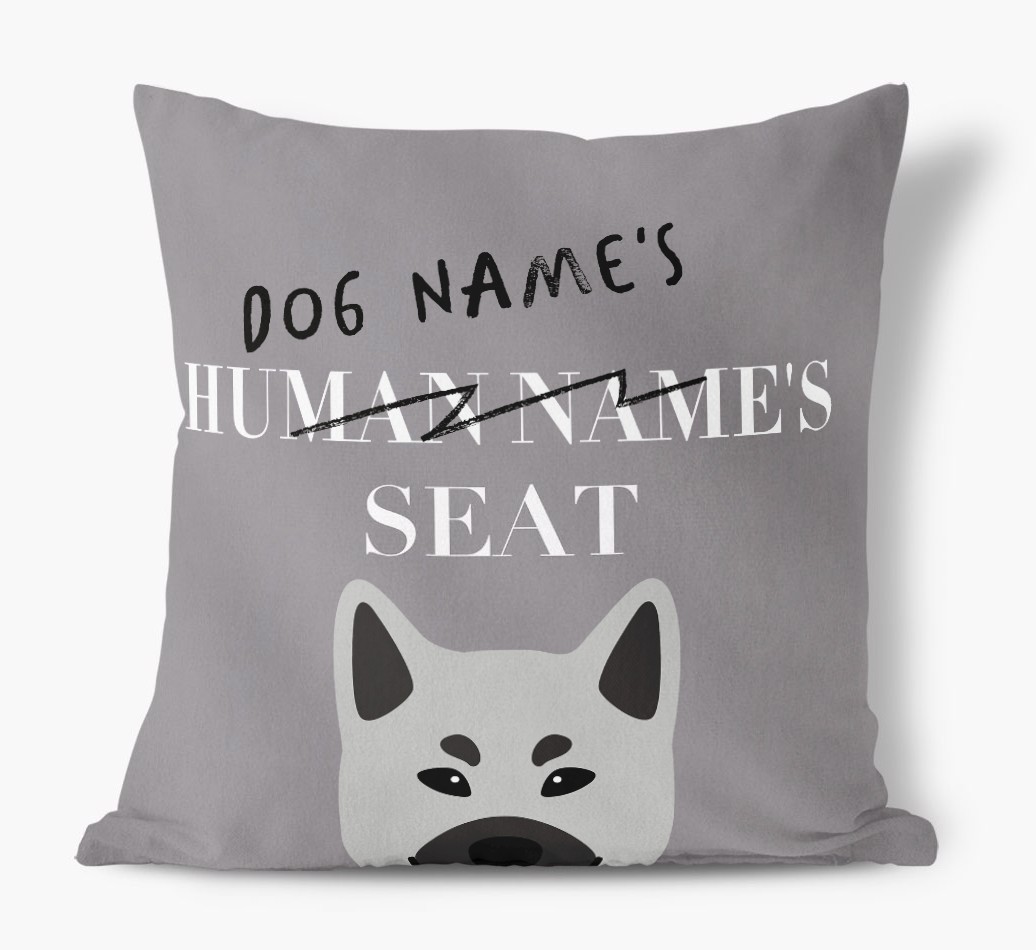 Human's Seat: Personalised {breedFullName} Canvas Cushion