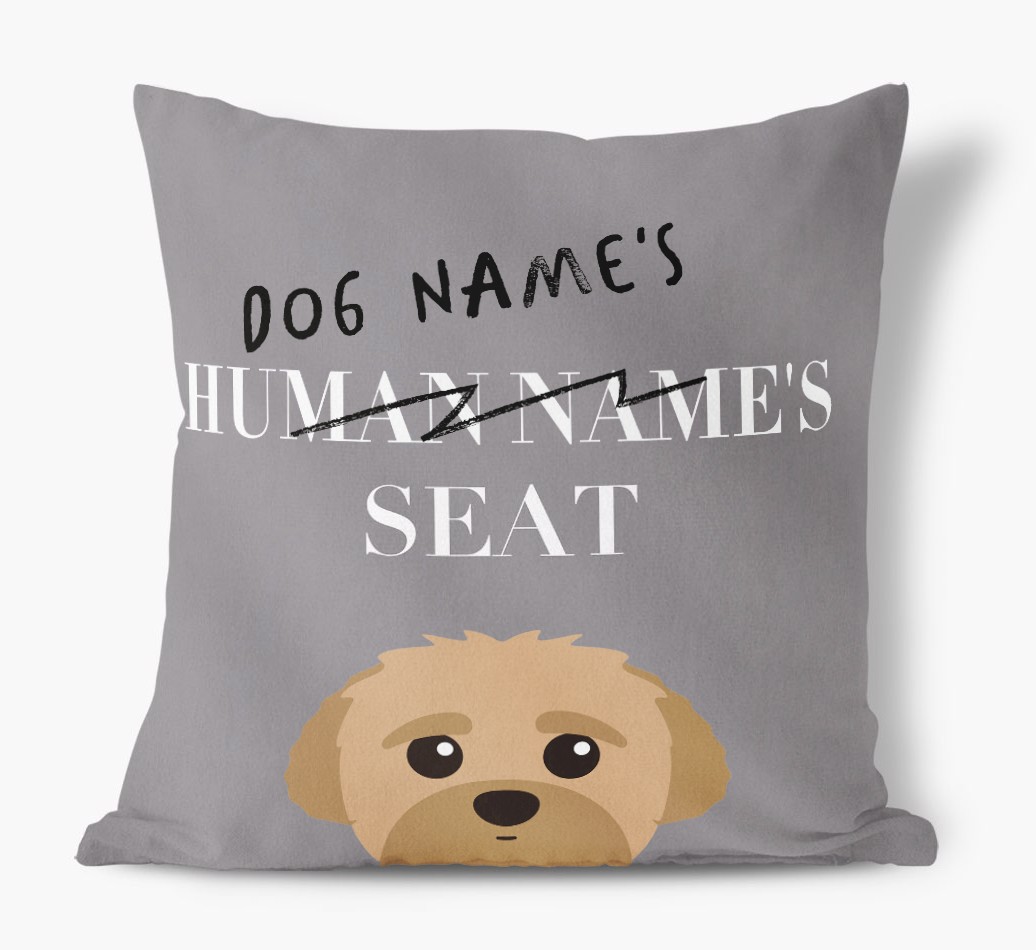 Human's Seat: Personalised {breedFullName} Canvas Cushion