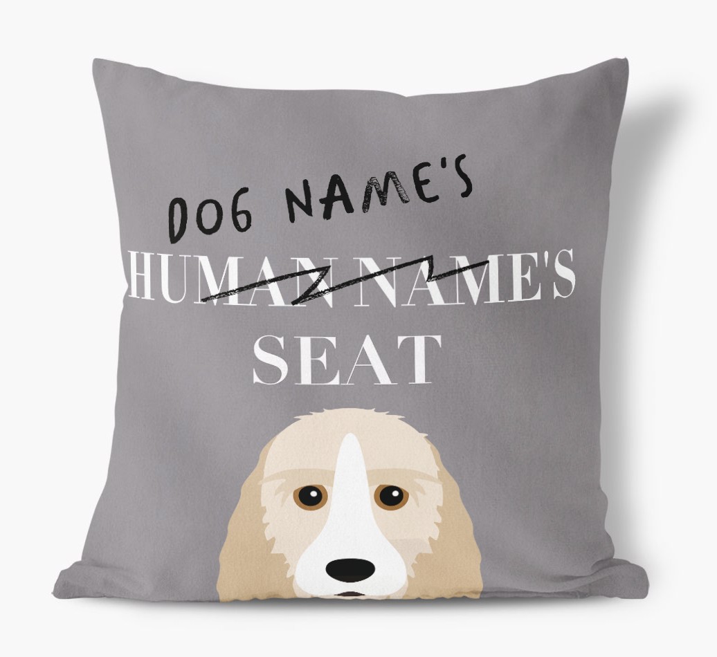 Human's Seat: Personalised {breedFullName} Canvas Cushion