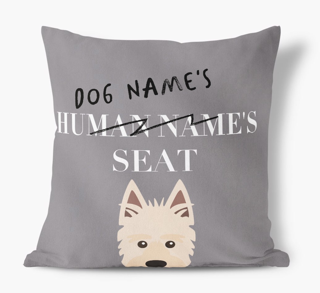 Human's Seat: Personalised {breedFullName} Canvas Cushion