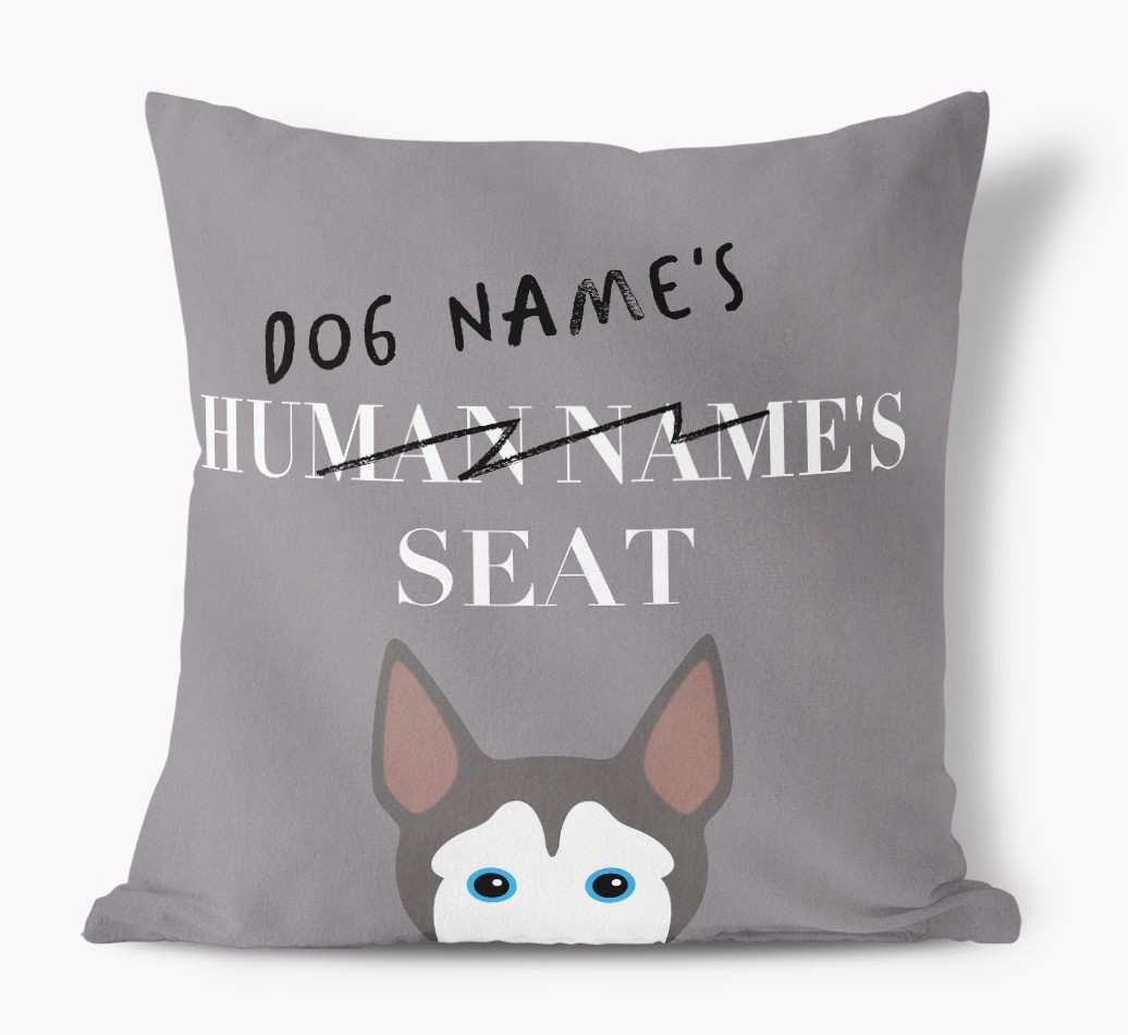 Human's Seat: Personalised {breedFullName} Canvas Cushion