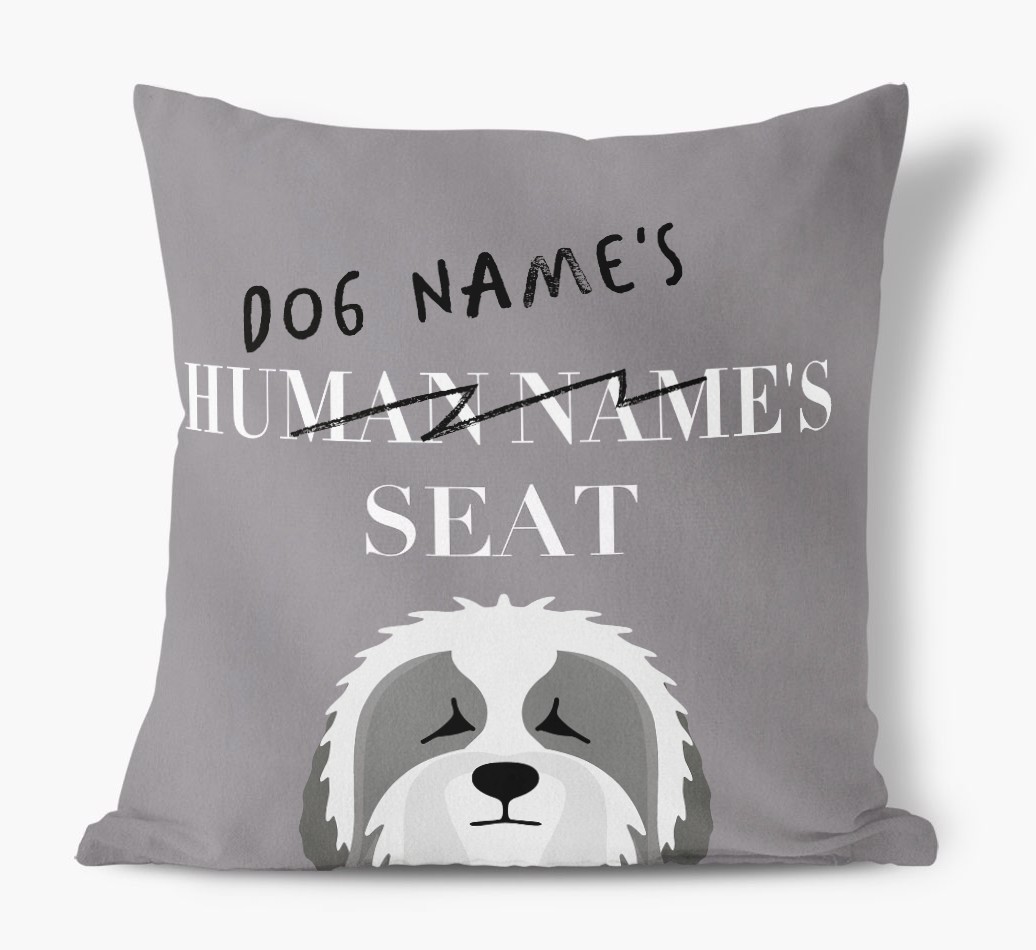 Human's Seat: Personalised {breedFullName} Canvas Cushion