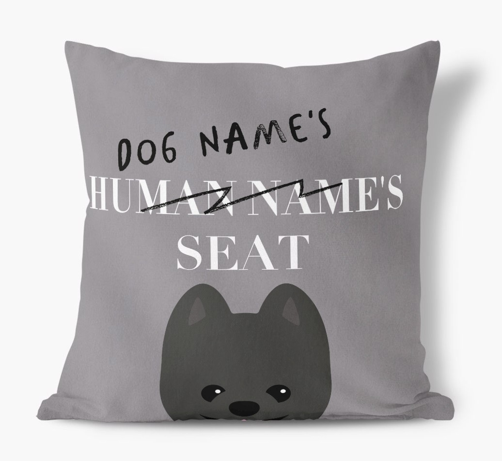 Human's Seat: Personalised {breedFullName} Canvas Cushion