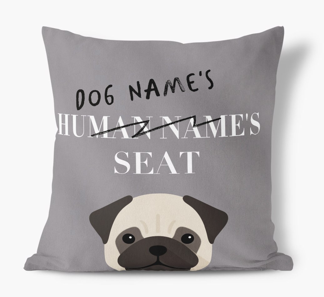 Human's Seat: Personalised {breedFullName} Canvas Cushion