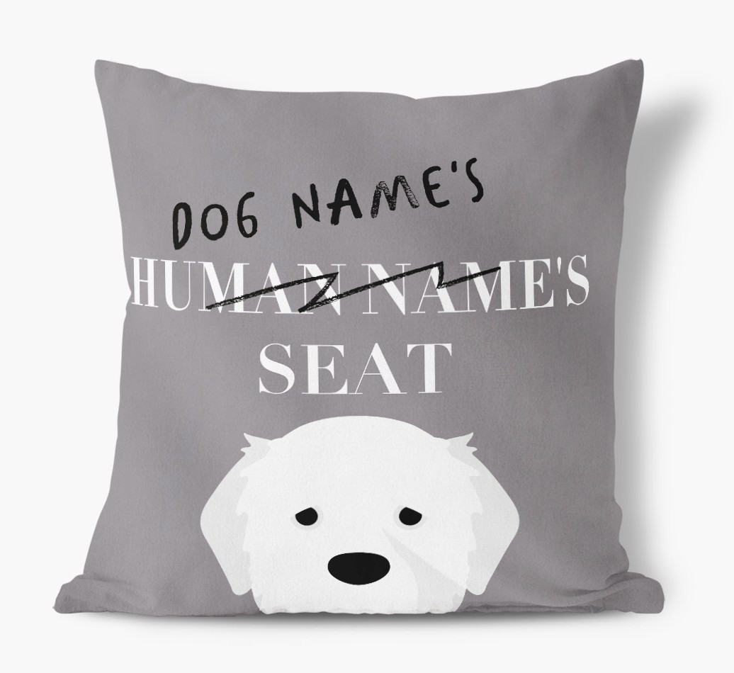 Human's Seat: Personalised {breedFullName} Canvas Cushion