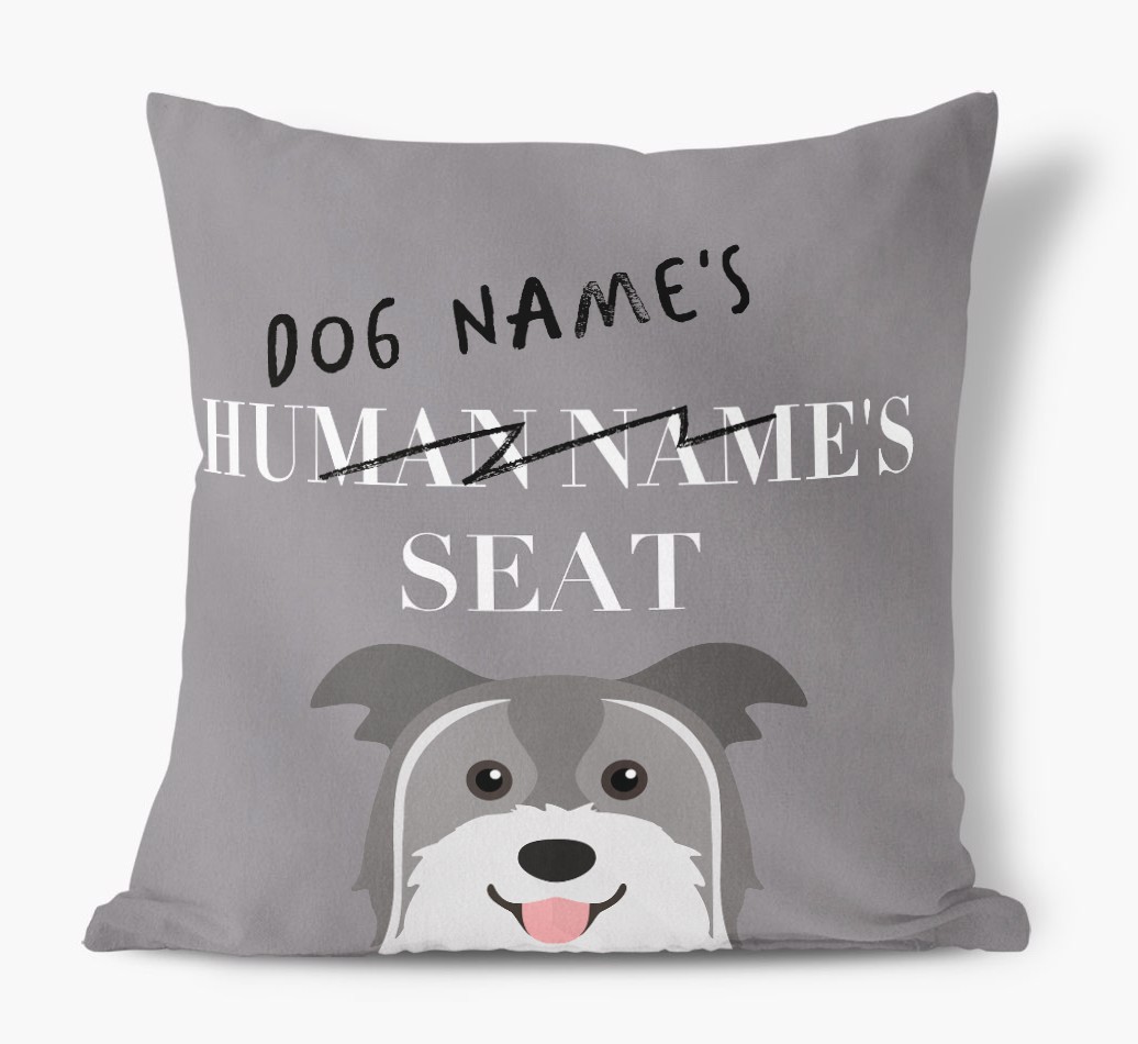 Human's Seat: Personalised {breedFullName} Canvas Cushion