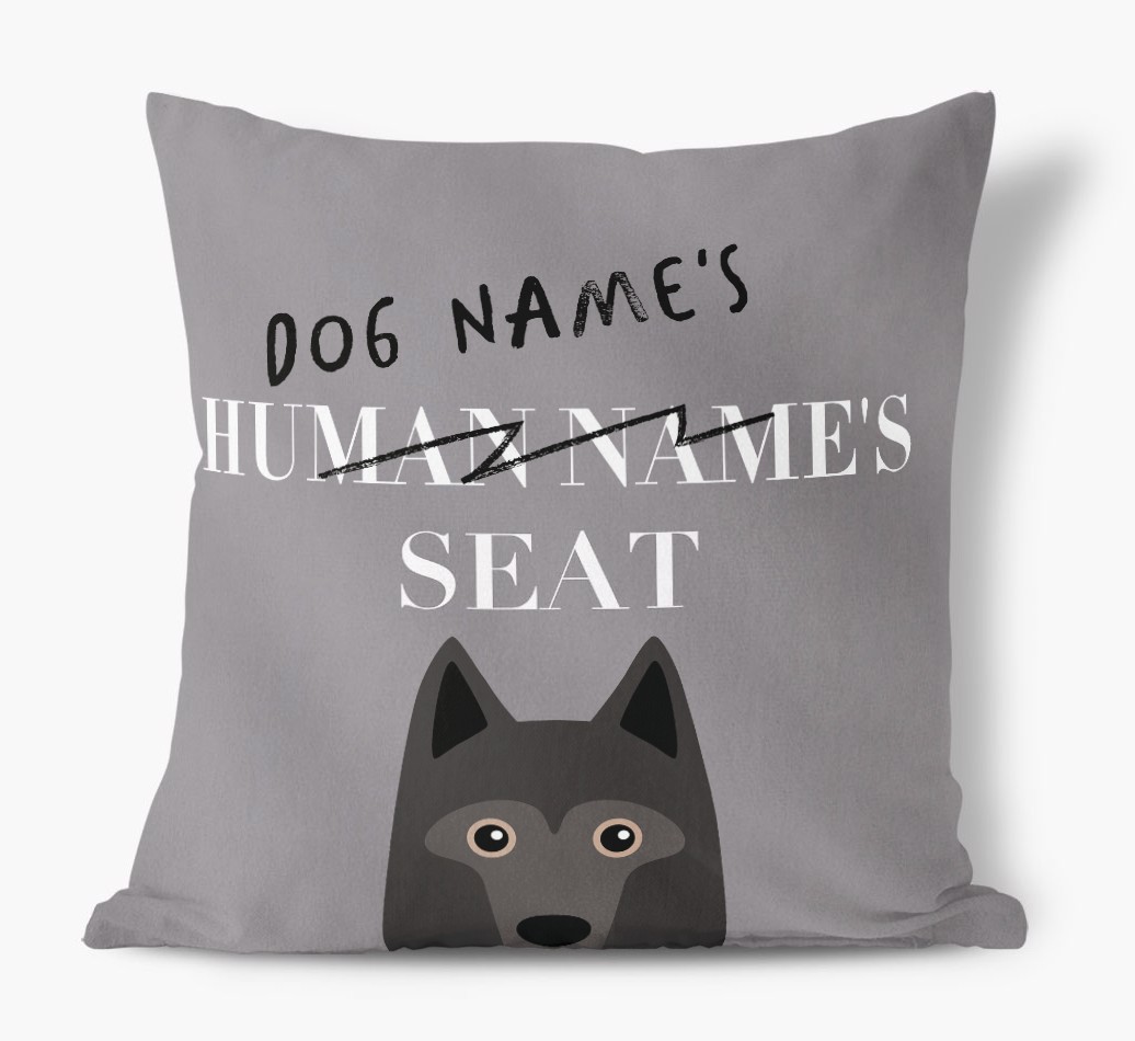 Human's Seat: Personalised {breedFullName} Canvas Cushion