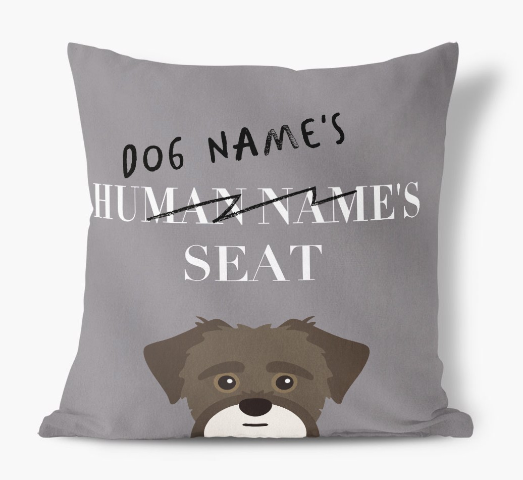 Human's Seat: Personalized {breedFullName} Canvas Pillow
