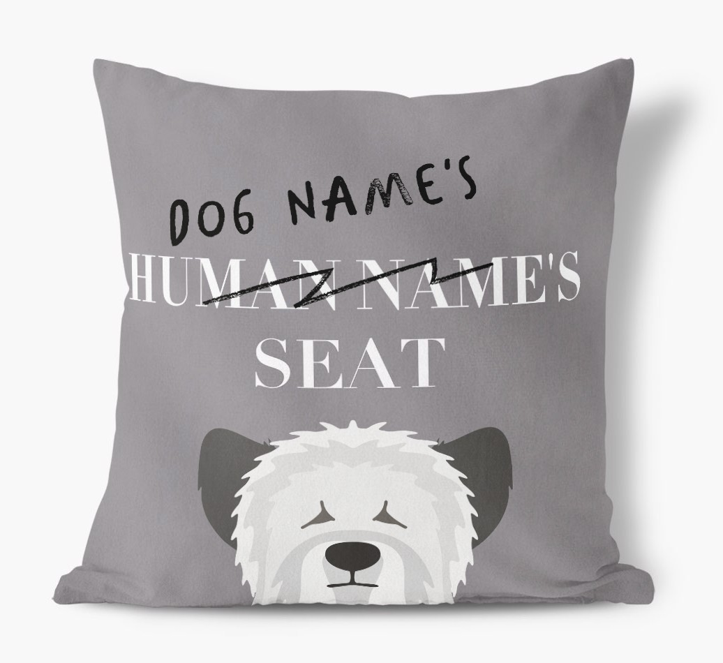 Human's Seat: Personalised {breedFullName} Canvas Cushion