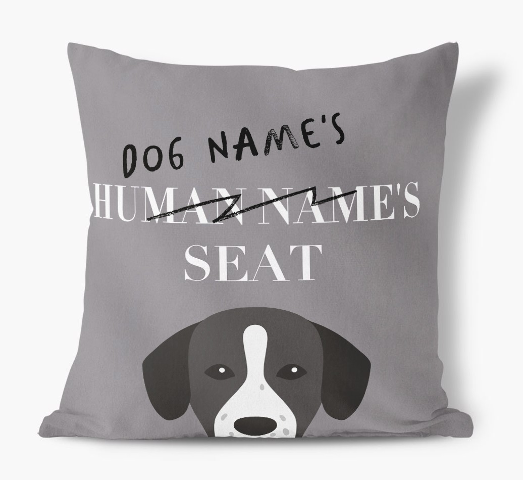 Human's Seat: Personalised {breedFullName} Canvas Cushion