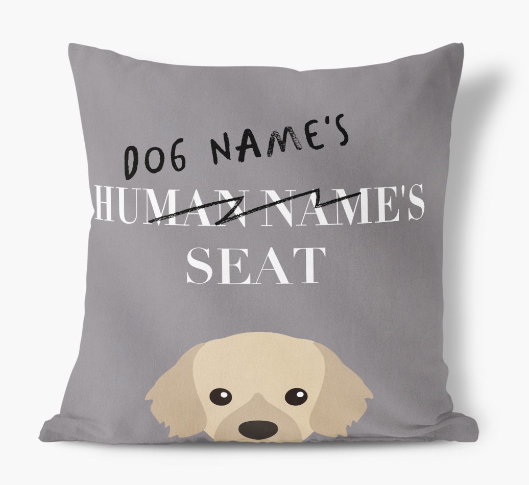 Human's Seat: Personalised {breedFullName} Canvas Cushion