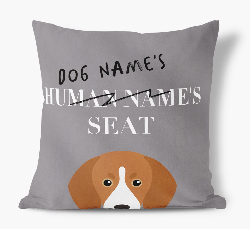 Human's Seat: Personalised {breedFullName} Canvas Cushion