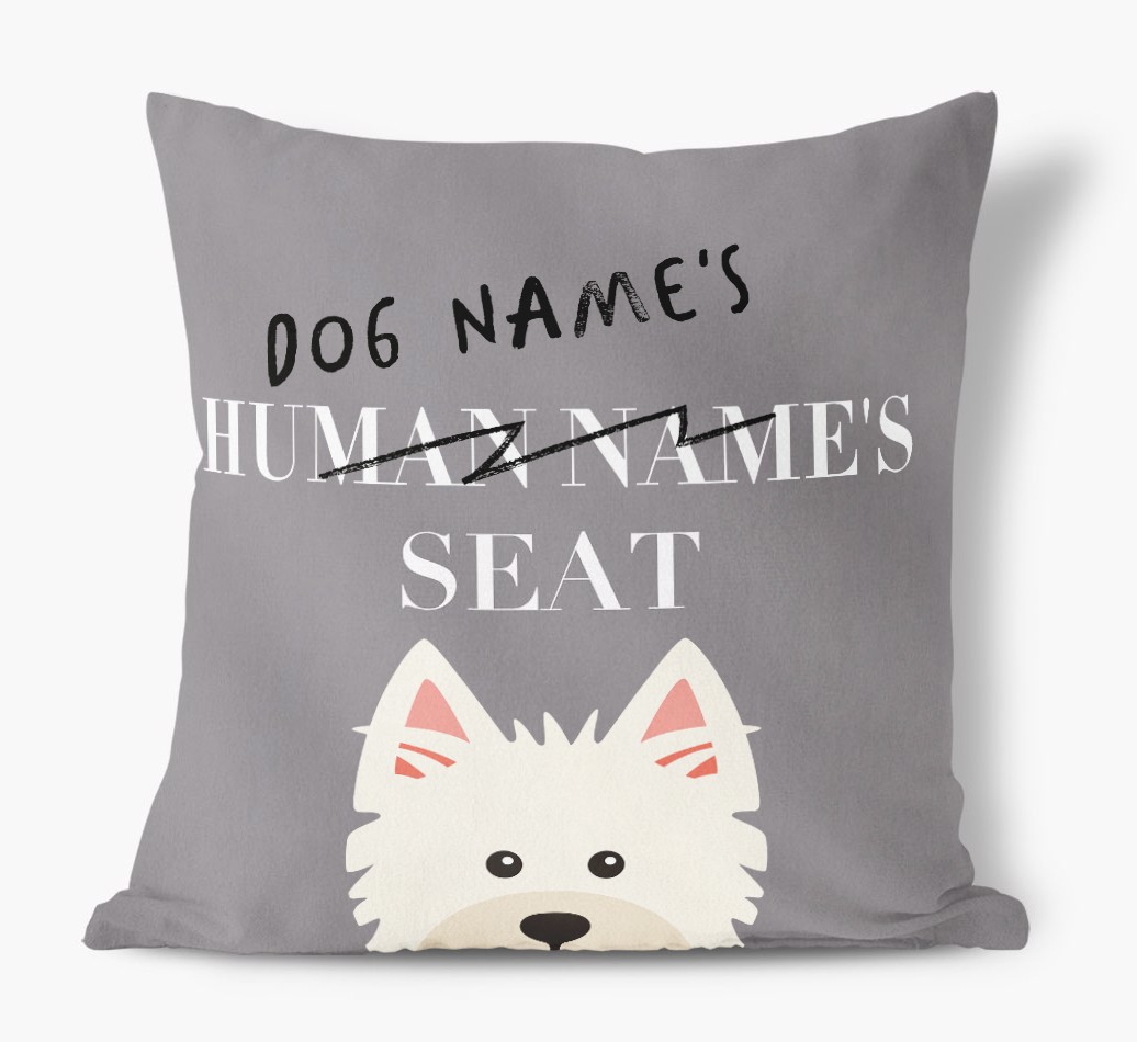 Human's Seat: Personalised {breedFullName} Canvas Cushion