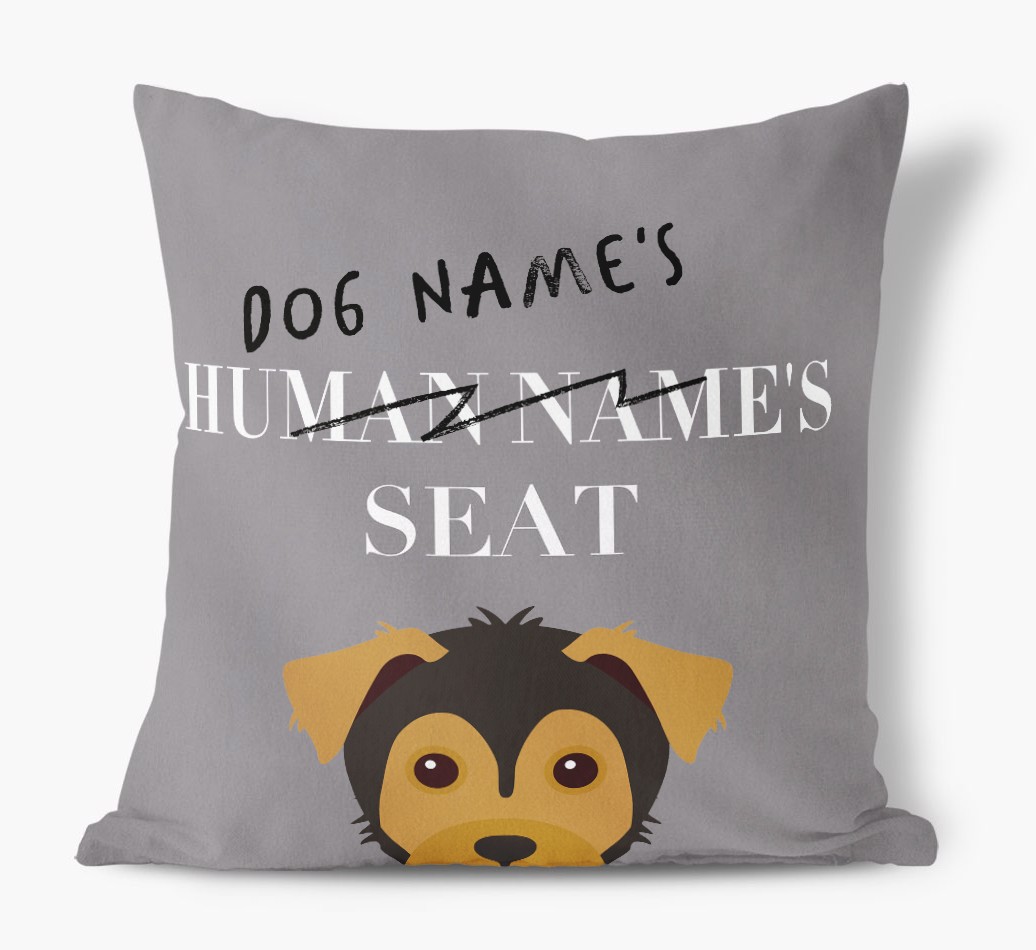 Human's Seat: Personalised {breedFullName} Canvas Cushion