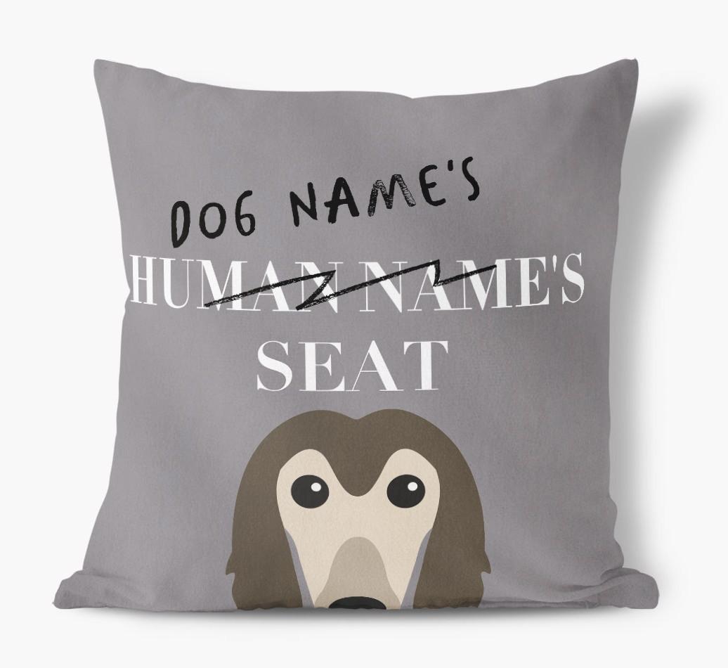 Human's Seat: Personalized {breedFullName} Canvas Pillow