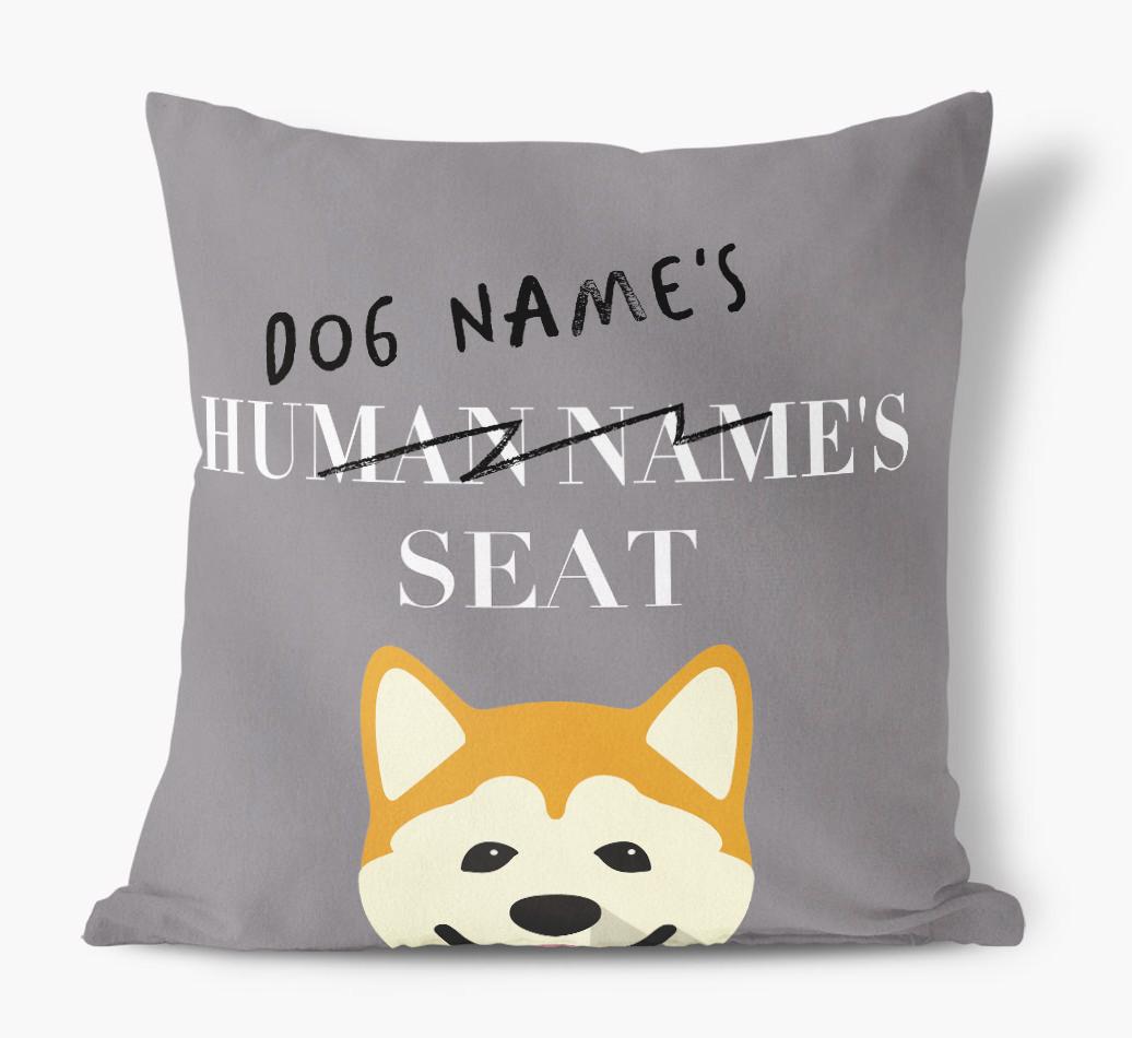 Human's Seat: Personalized {breedFullName} Canvas Pillow