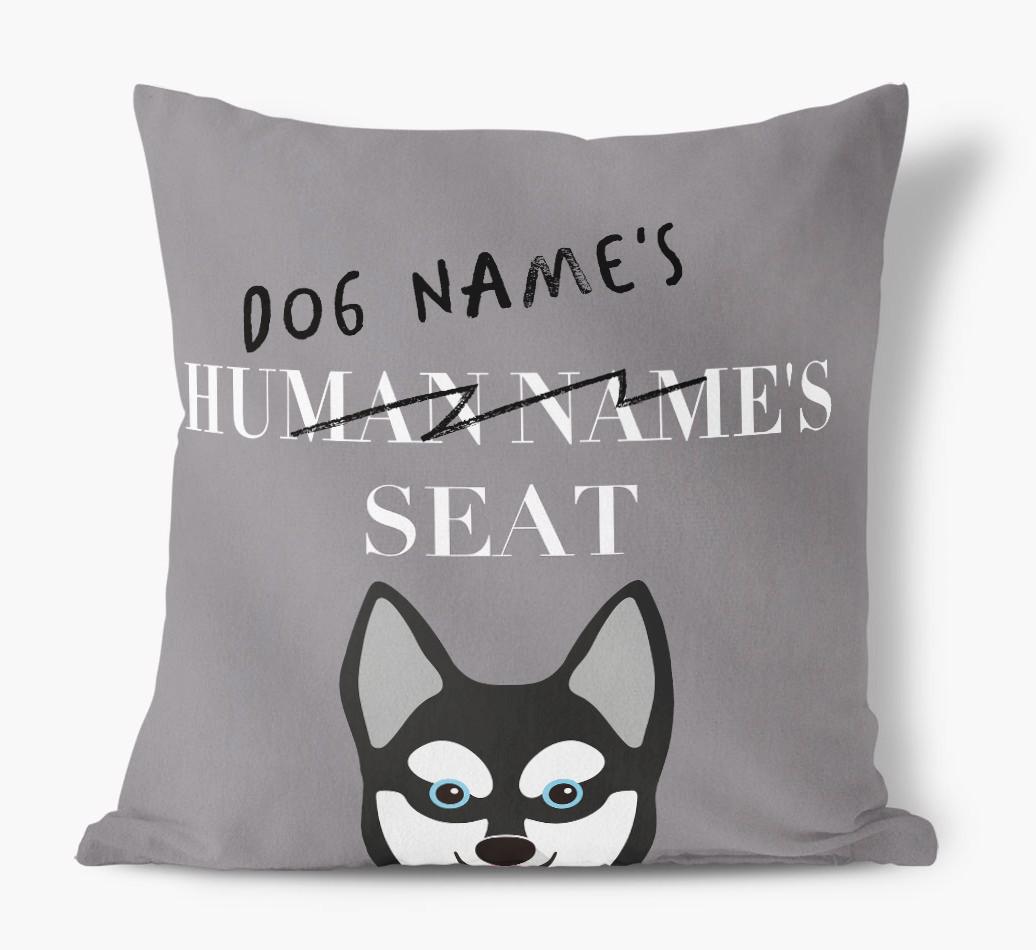 Human's Seat: Personalized {breedFullName} Canvas Pillow
