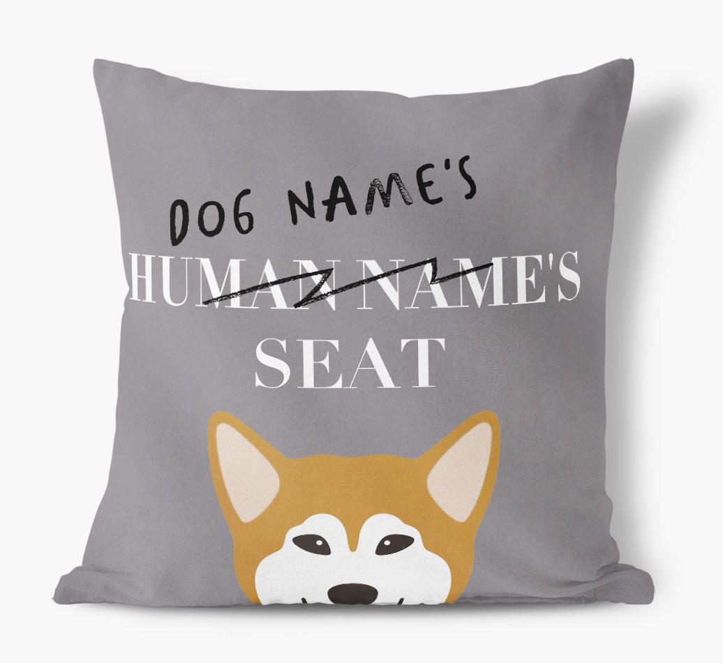 Human's Seat: Personalized {breedFullName} Canvas Pillow