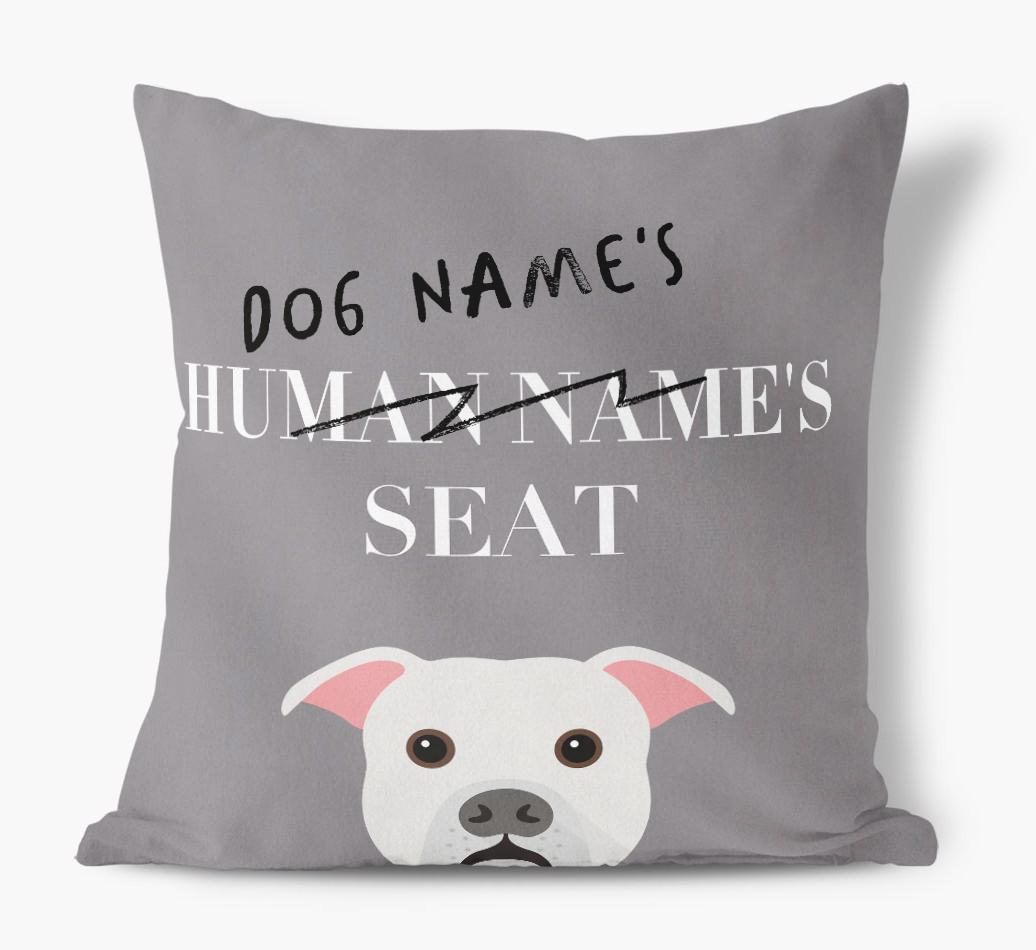 Human's Seat: Personalized {breedFullName} Canvas Pillow
