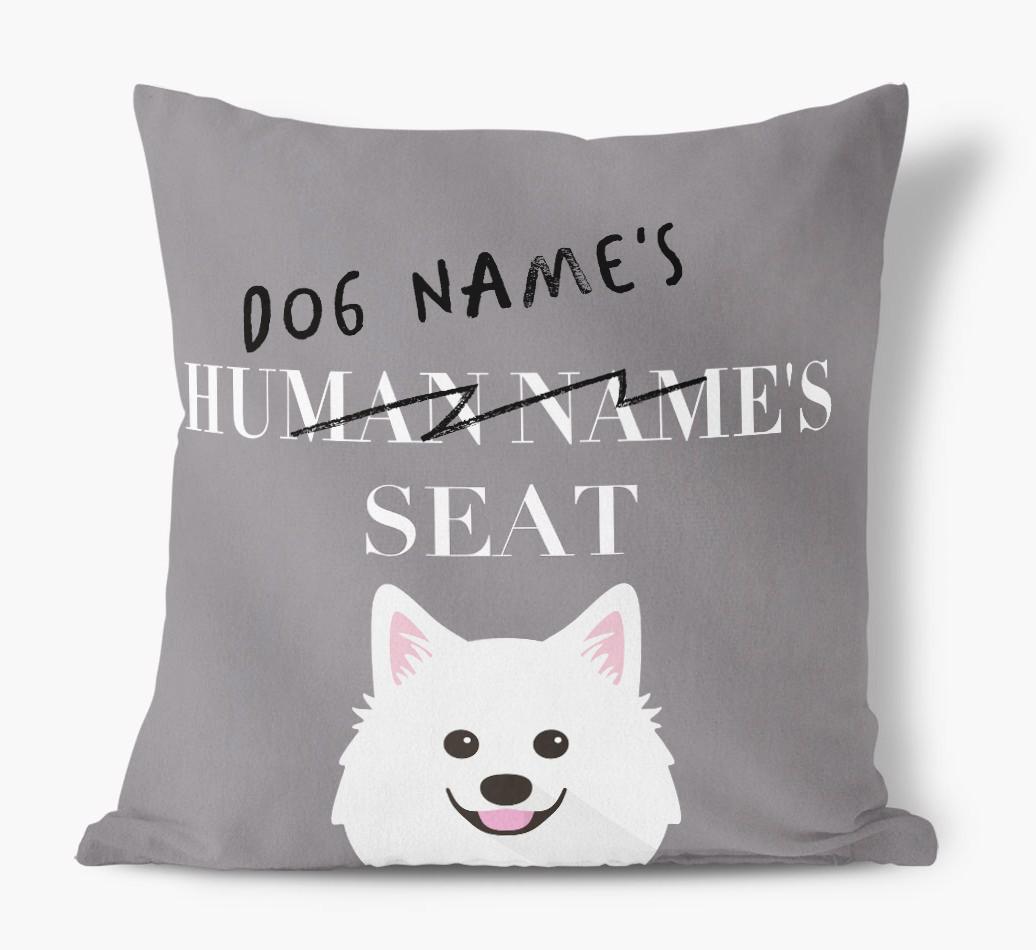 Human's Seat: Personalized {breedFullName} Canvas Pillow
