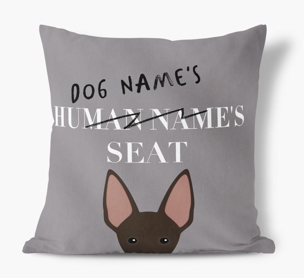Human's Seat: Personalized {breedFullName} Canvas Pillow