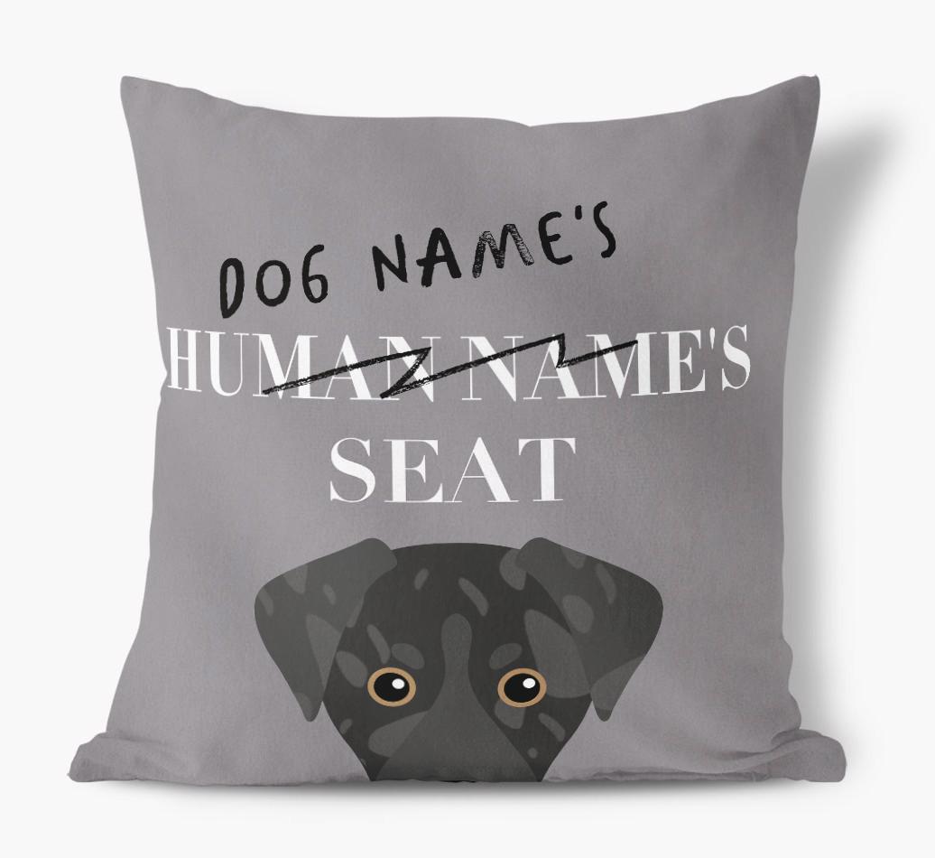 Human's Seat: Personalized {breedFullName} Canvas Pillow