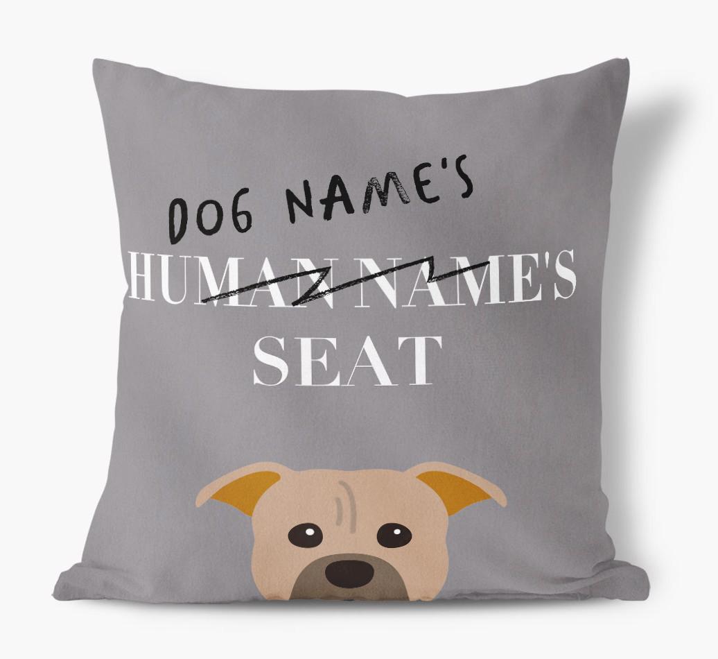 Human's Seat: Personalized {breedFullName} Canvas Pillow