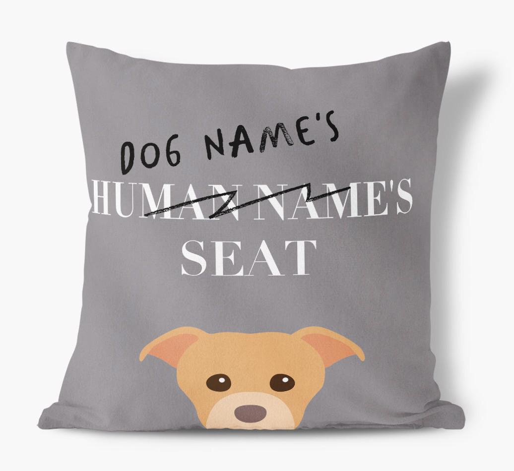 Human's Seat: Personalized {breedFullName} Canvas Pillow