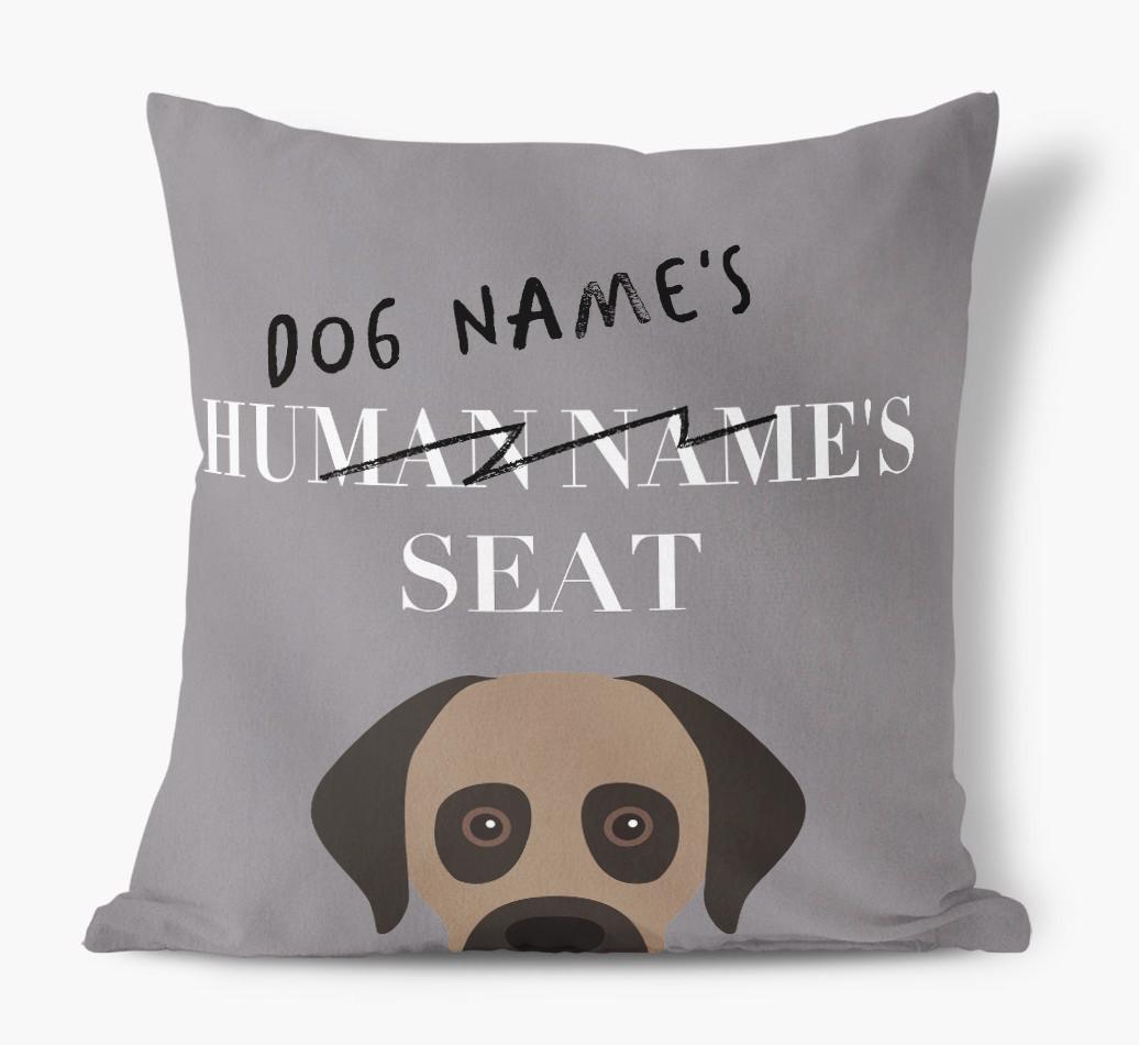 Human's Seat: Personalized {breedFullName} Canvas Pillow