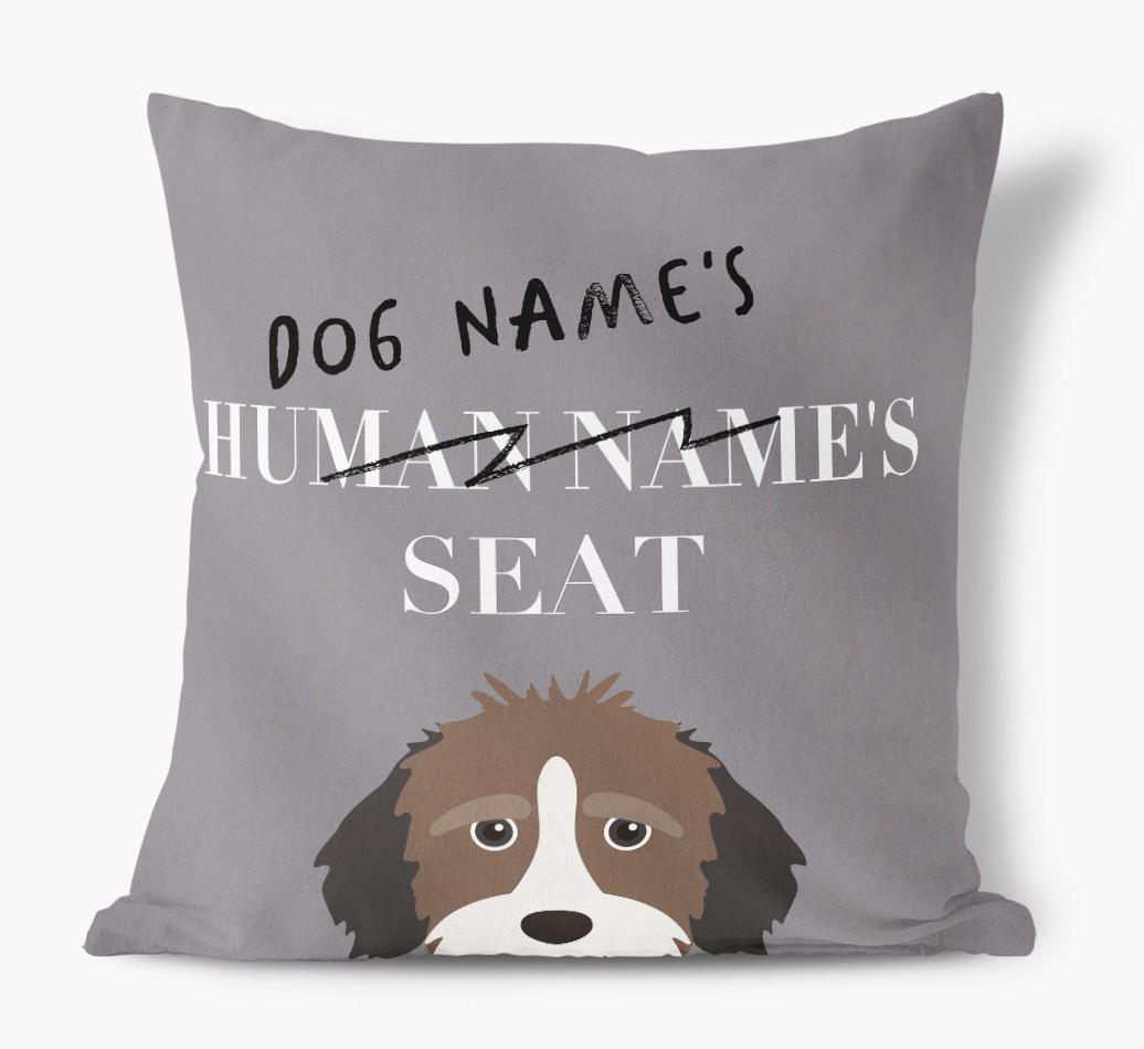 Human's Seat: Personalized {breedFullName} Canvas Pillow