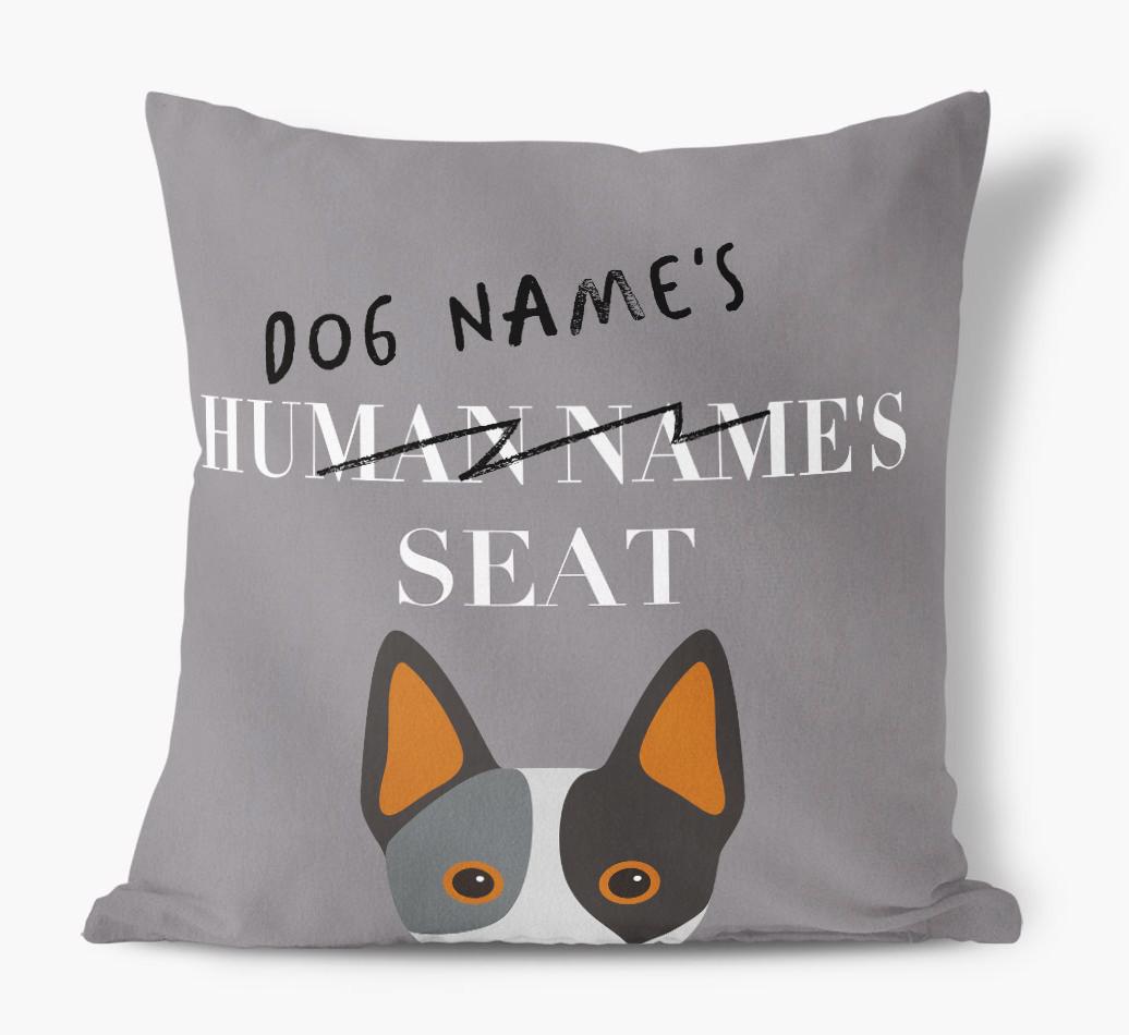 Human's Seat: Personalized {breedFullName} Canvas Pillow