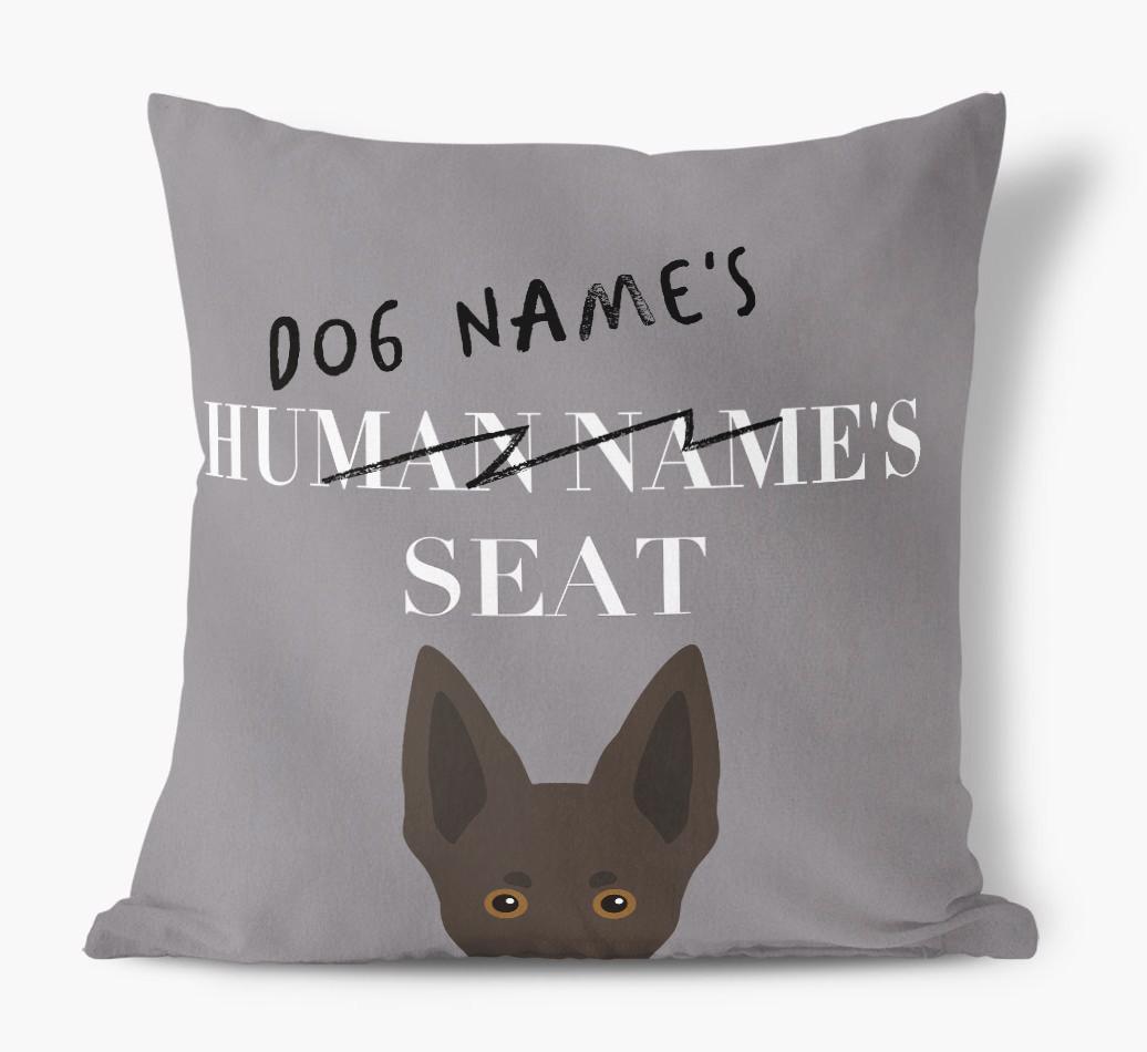 Human's Seat: Personalized {breedFullName} Canvas Pillow