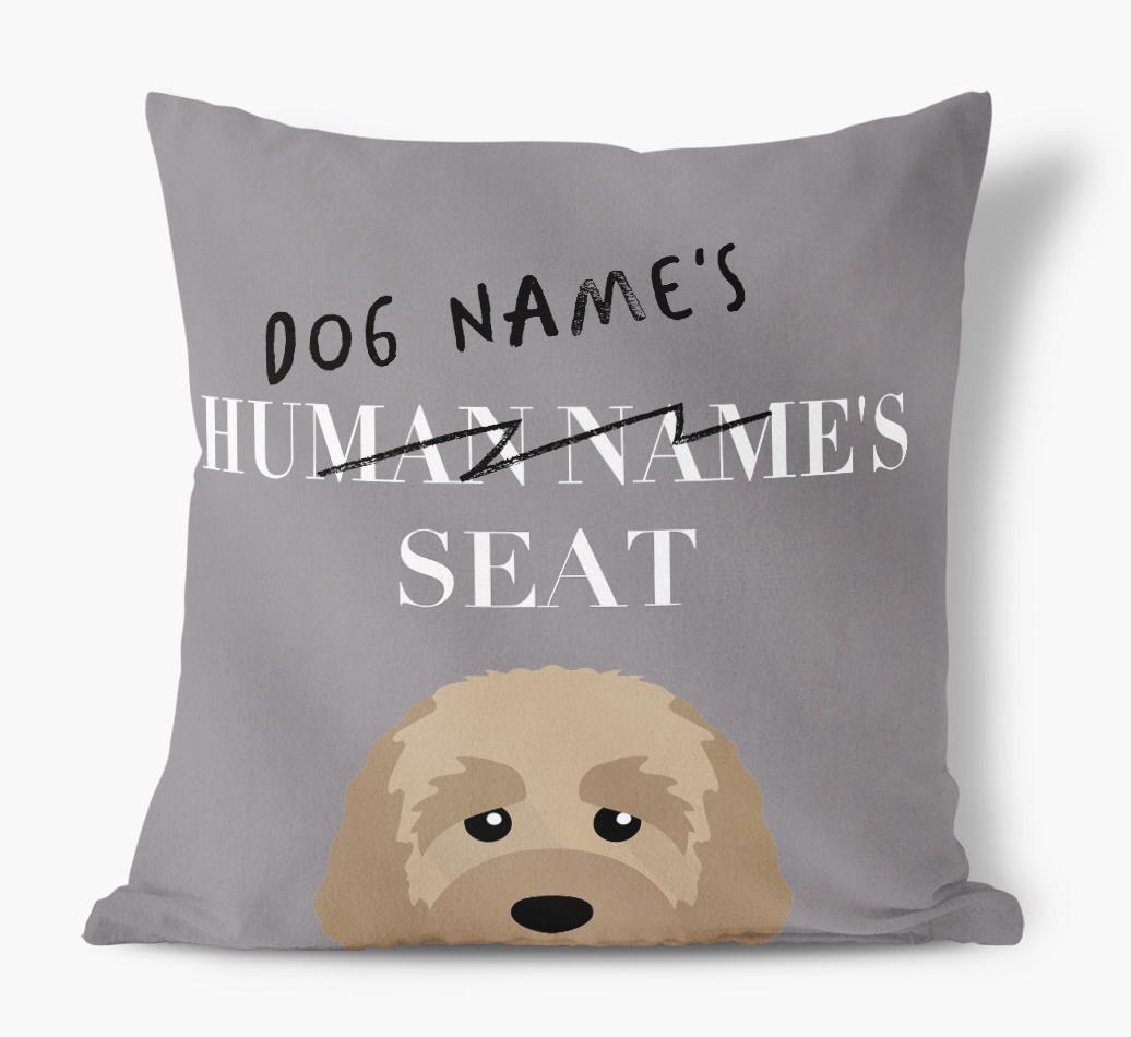 Human's Seat: Personalized {breedFullName} Canvas Pillow