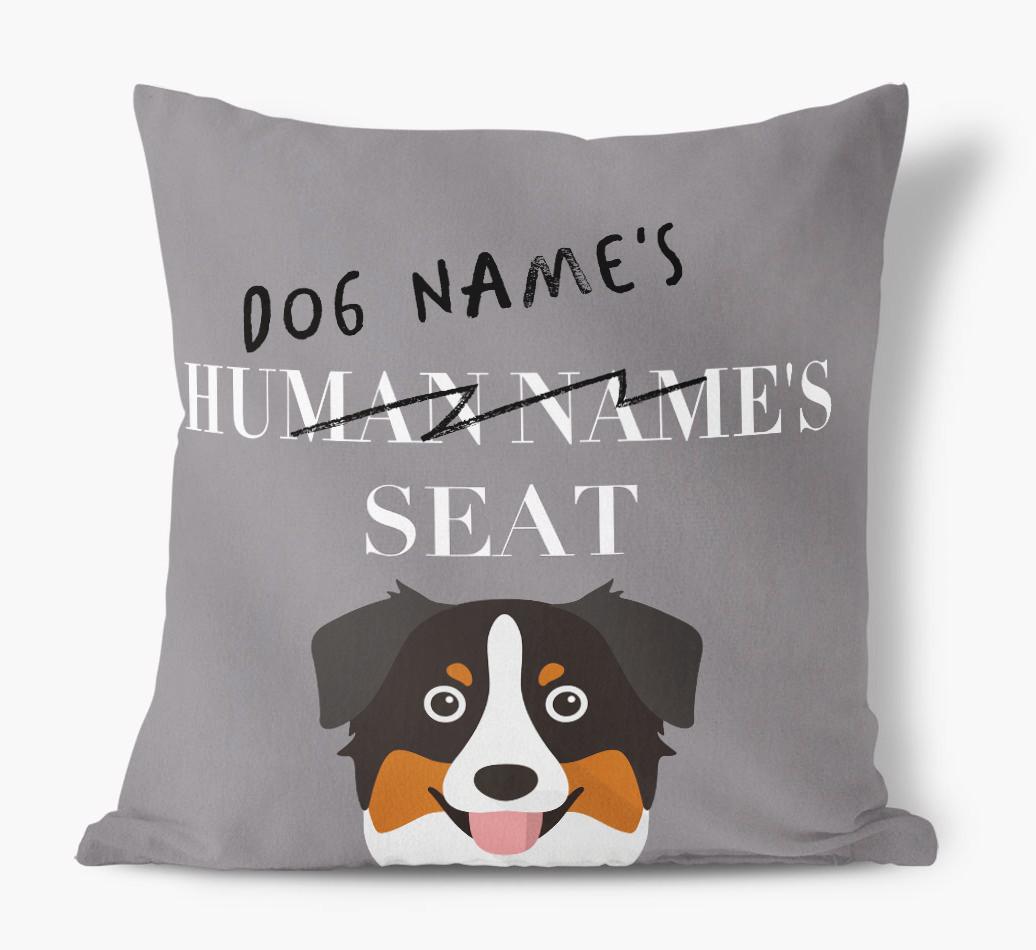 Human's Seat: Personalized {breedFullName} Canvas Pillow