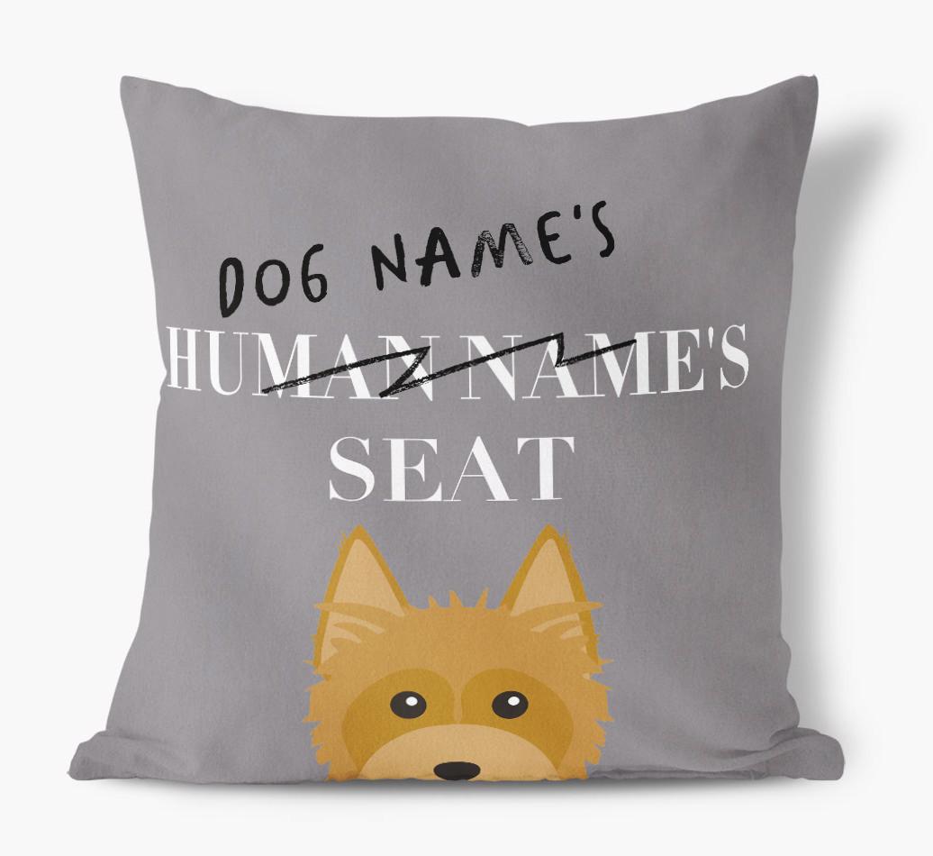 Human's Seat: Personalized {breedFullName} Canvas Pillow
