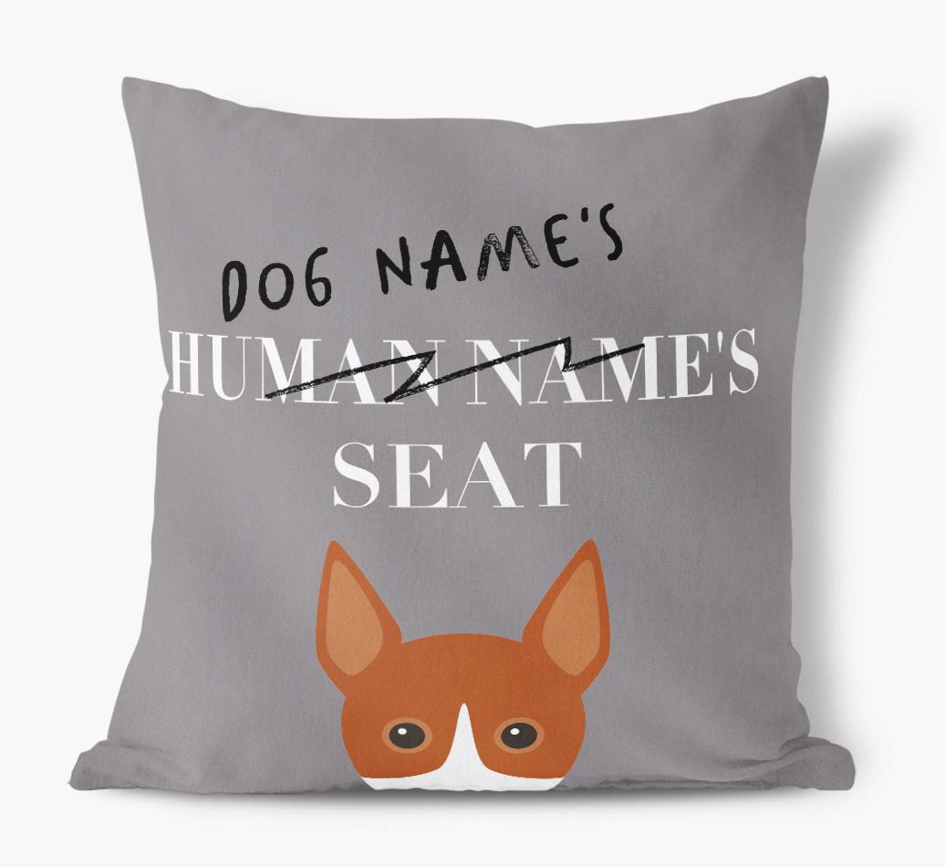 Human's Seat: Personalized {breedFullName} Canvas Pillow
