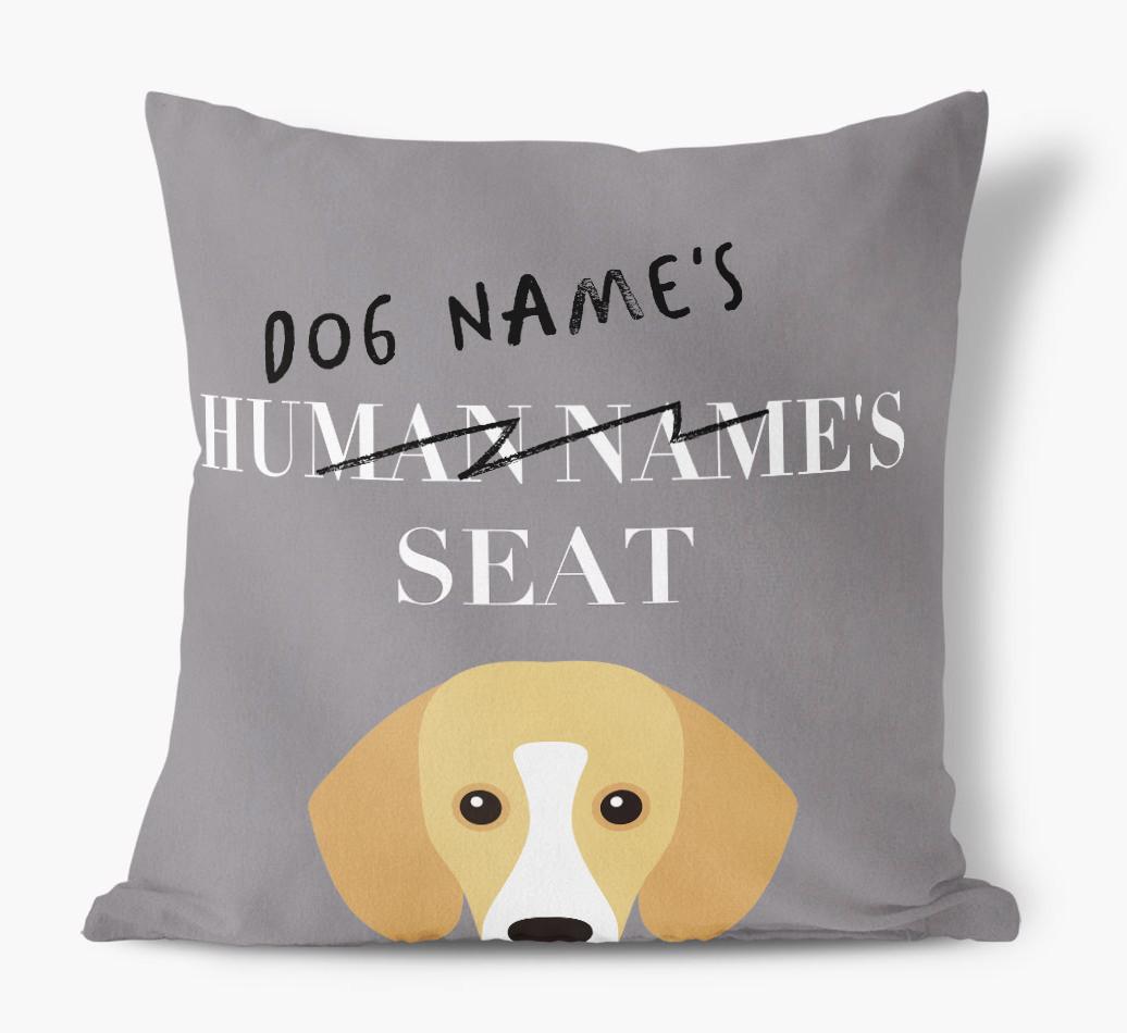 Human's Seat: Personalized {breedFullName} Canvas Pillow