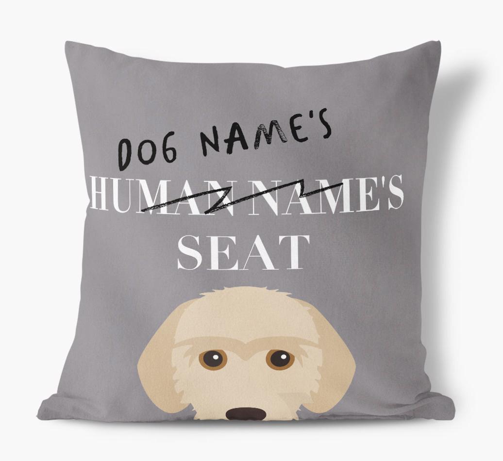 Human's Seat: Personalized {breedFullName} Canvas Pillow