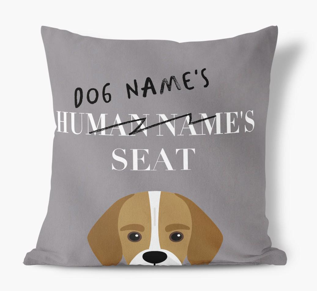 Human's Seat: Personalized {breedFullName} Canvas Pillow