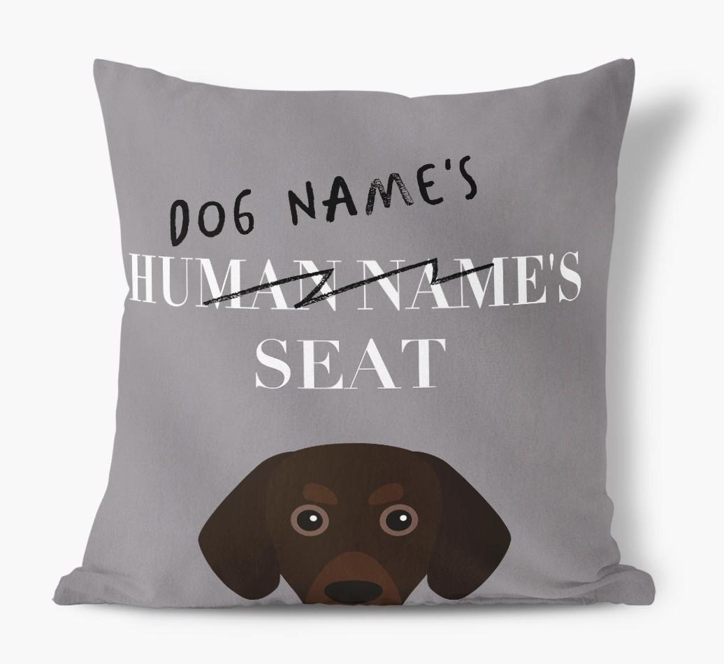 Human's Seat: Personalized {breedFullName} Canvas Pillow