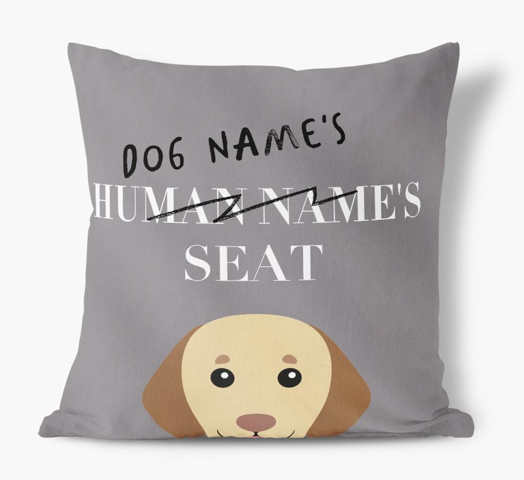 Human's Seat: Personalized {breedFullName} Canvas Pillow