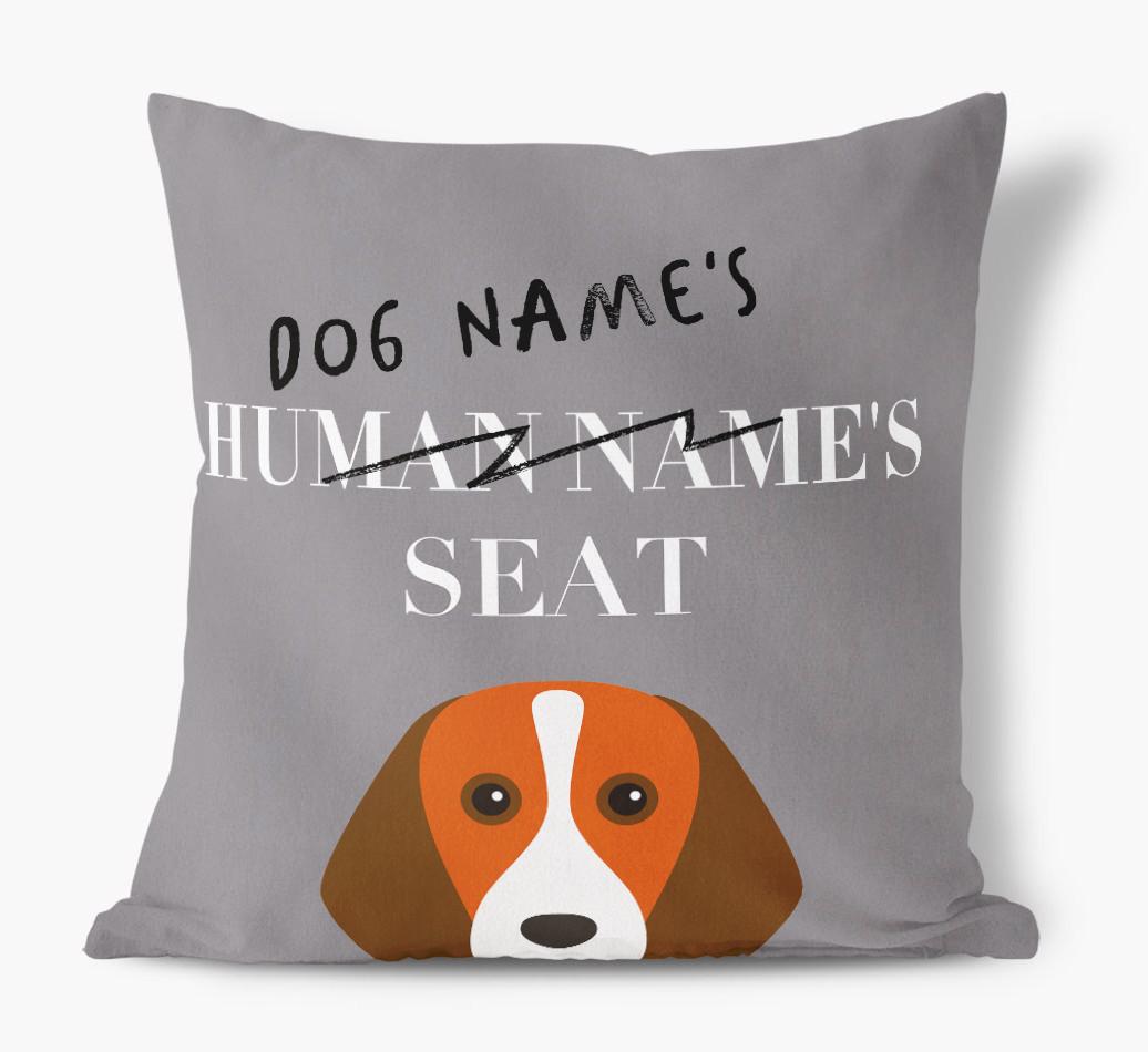 Human's Seat: Personalized {breedFullName} Canvas Pillow