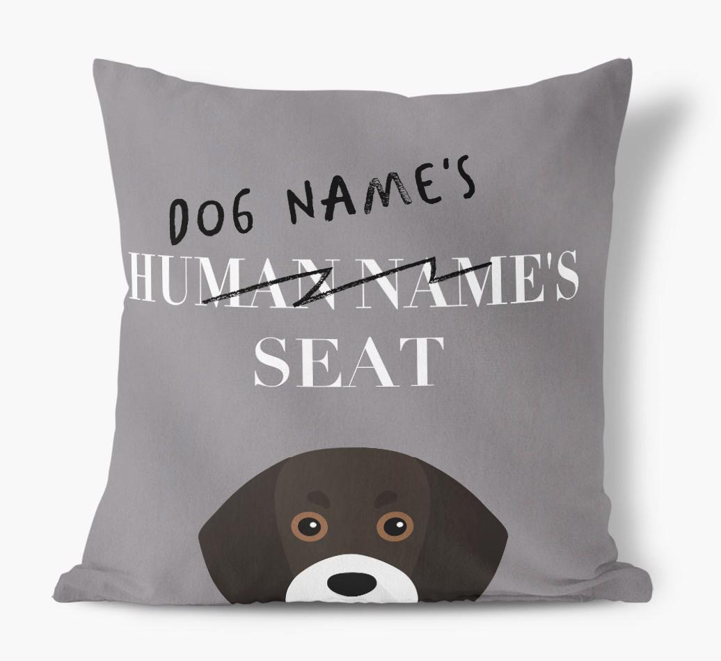 Human's Seat: Personalized {breedFullName} Canvas Pillow