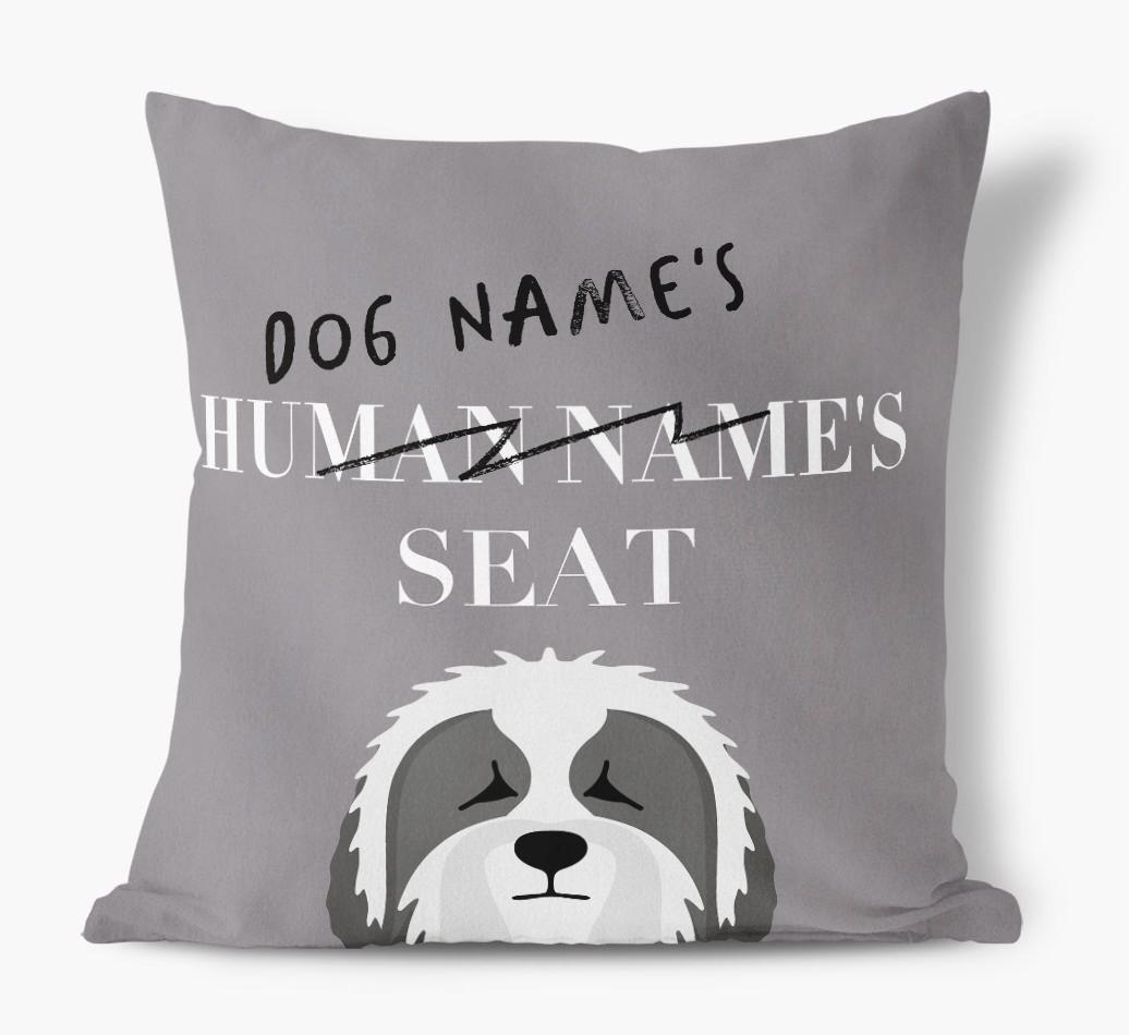 Human's Seat: Personalized {breedFullName} Canvas Pillow