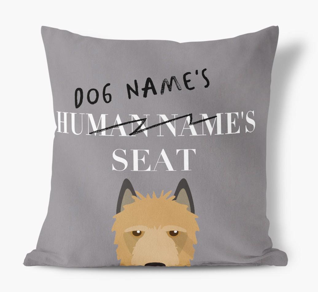 Human's Seat: Personalized {breedFullName} Canvas Pillow