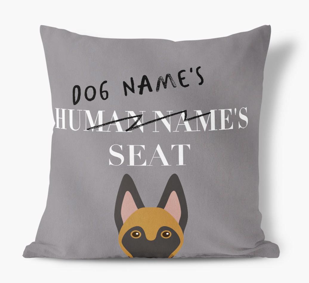 Human's Seat: Personalized {breedFullName} Canvas Pillow