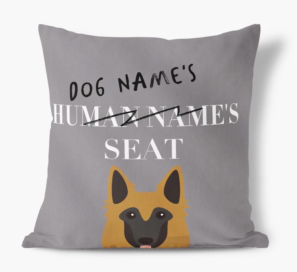 Human's Seat: Personalized {breedFullName} Canvas Pillow