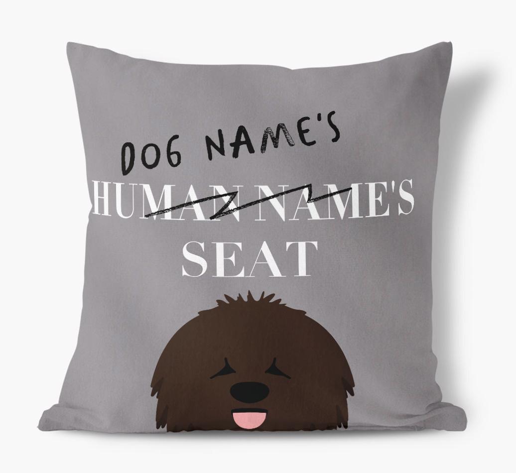 Human's Seat: Personalized {breedFullName} Canvas Pillow
