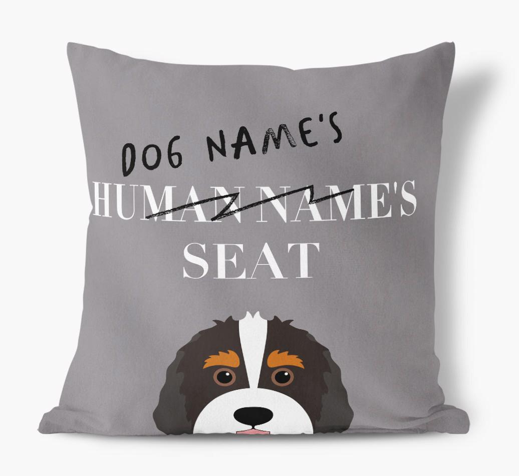 Human's Seat: Personalized {breedFullName} Canvas Pillow