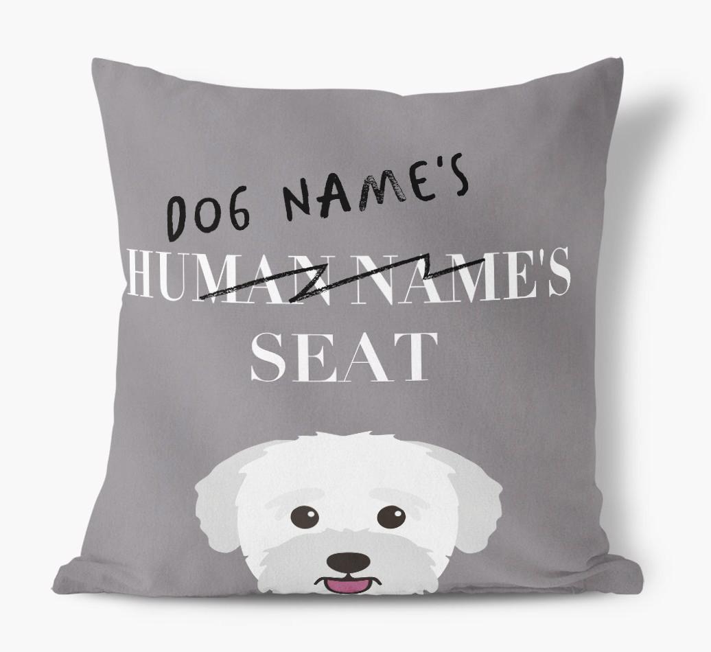 Human's Seat: Personalized {breedFullName} Canvas Pillow